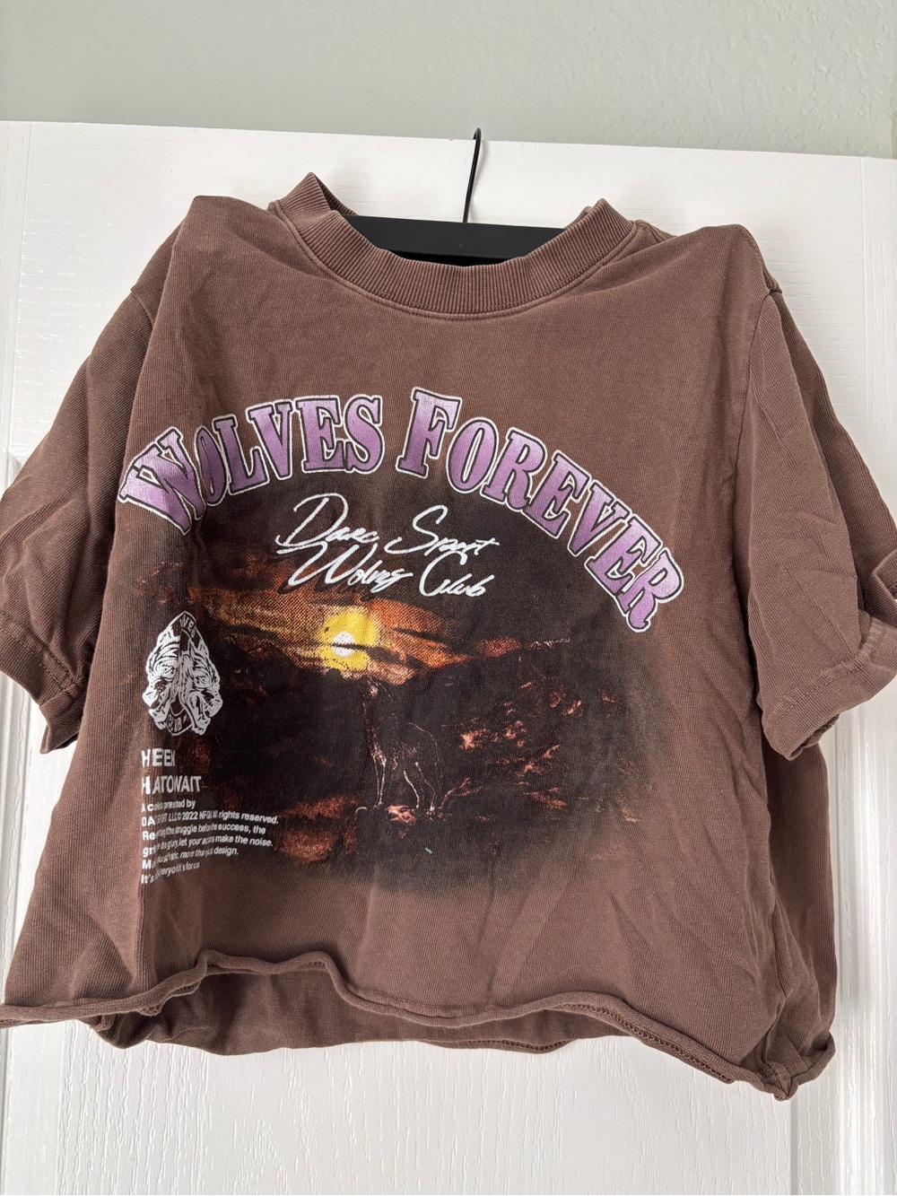 Darc Sport Brown 'Wolves Forever' Graphic Crop Tee